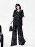 Mesh Diamond Pattern Tops & Pants Co-ord